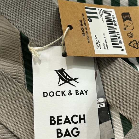 Striped Green and Blue Beach Bag - Picture 5 of 6